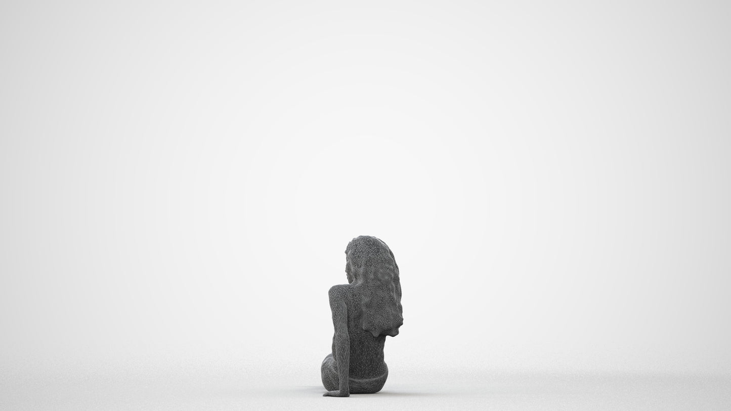 realistic 3D woman pool, scanned archviz people for Blender and 3ds Max, square thumbnail