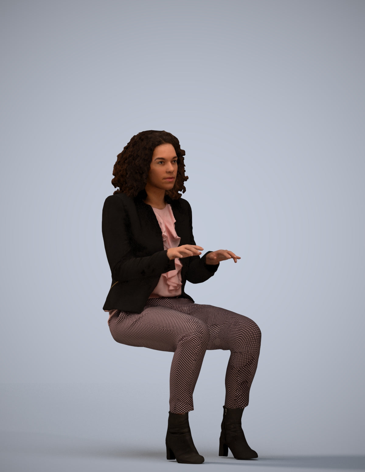 photogrammetry 3D woman business, realistic human model archviz FBX