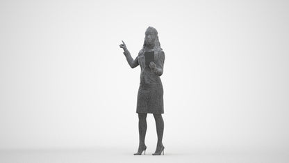photogrammetry 3D woman business, realistic human model archviz FBX, three-quarter front view render