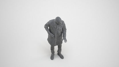 photogrammetry 3D man medical, realistic human model archviz FBX, wireframe three-quarter view