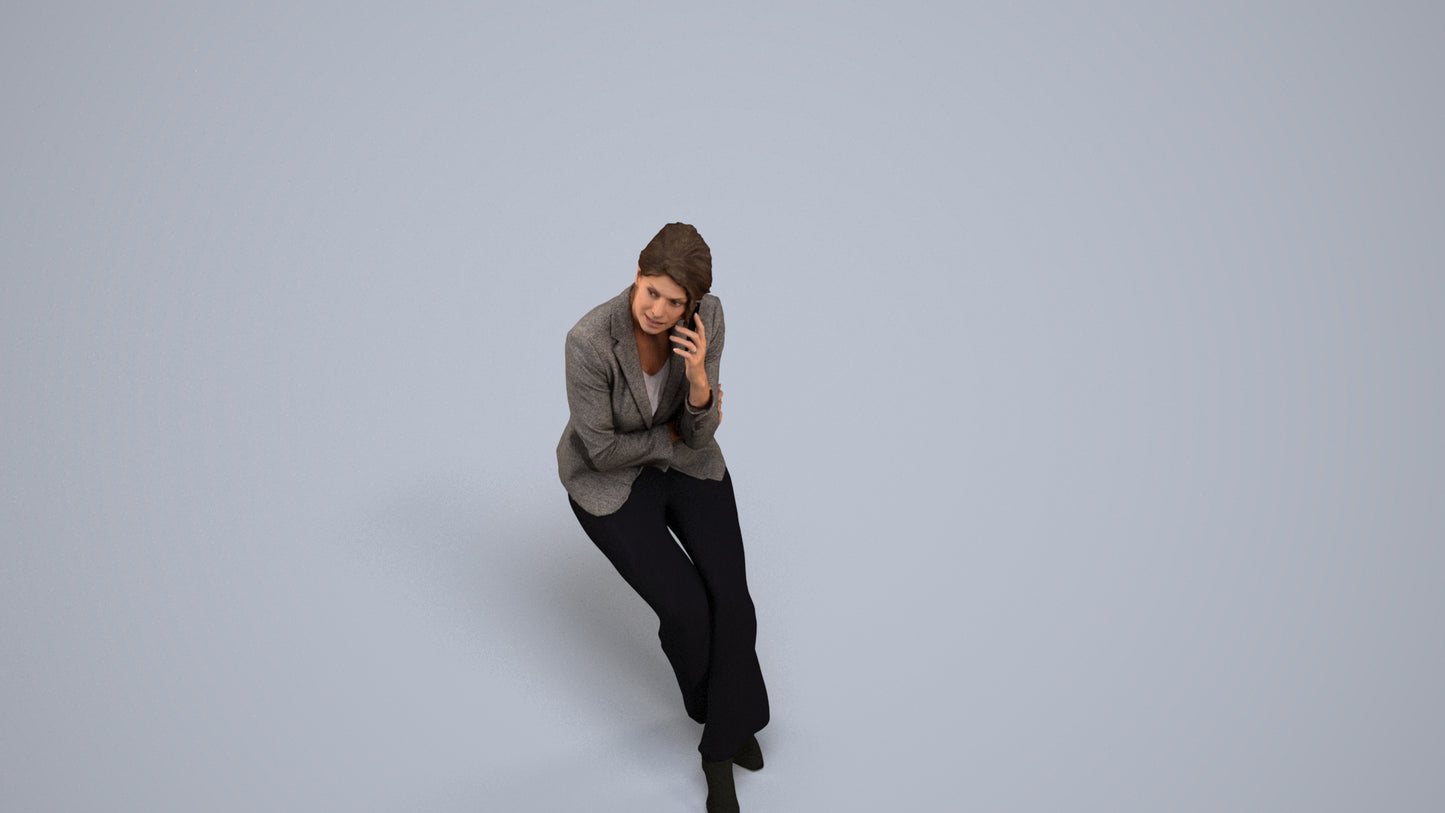 photogrammetry 3D woman business, realistic human model archviz FBX, back view render