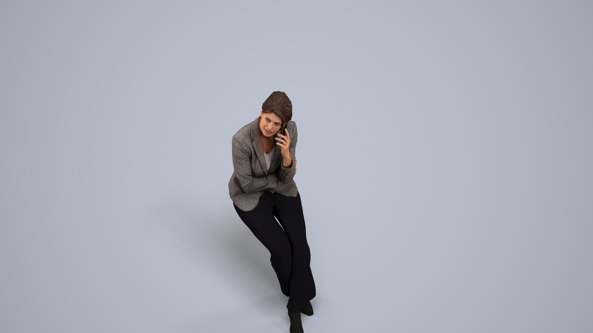 photogrammetry 3D woman business, realistic human model archviz FBX, back view render