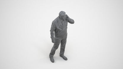 realistic 3D people man casual standing, render-ready for V-Ray and Corona, FBX OBJ, wireframe three-quarter view