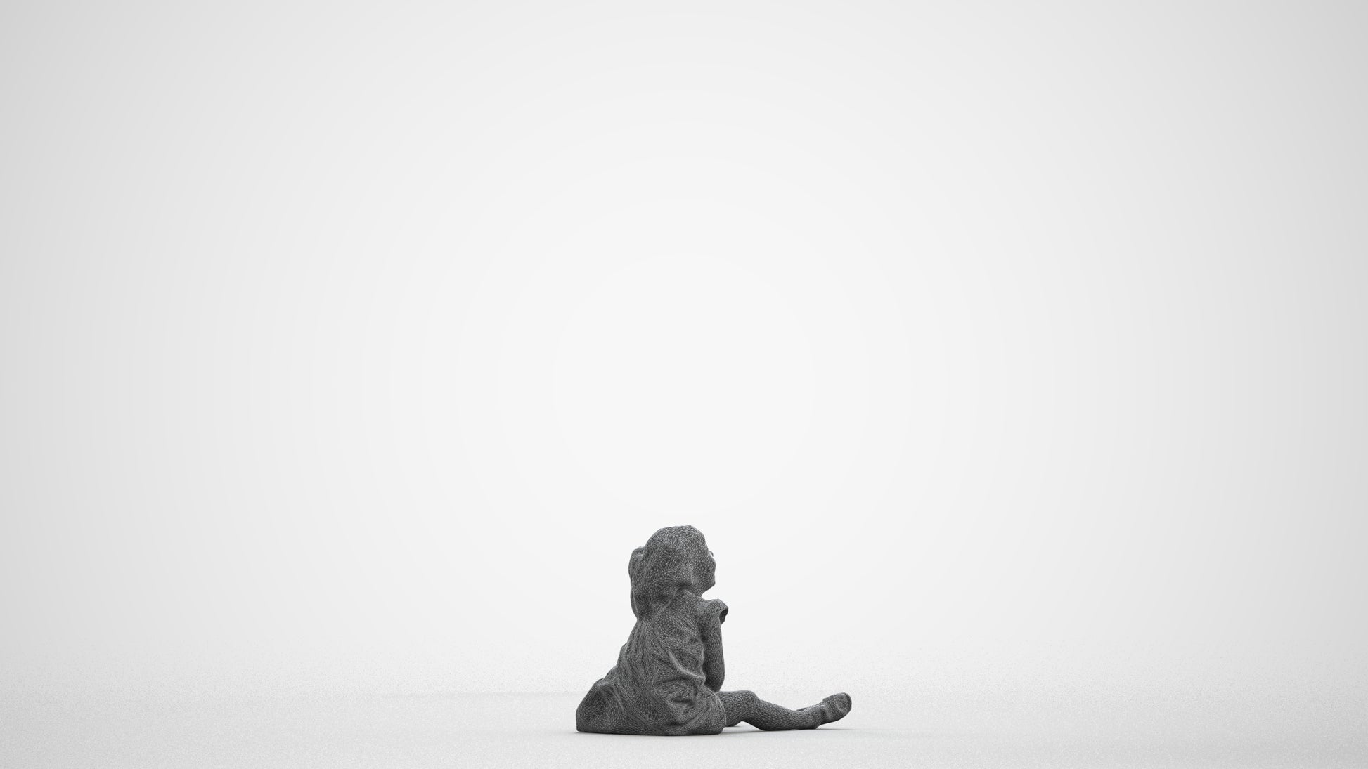 photogrammetry 3D girl casual kids, realistic human model archviz FBX, wireframe front view