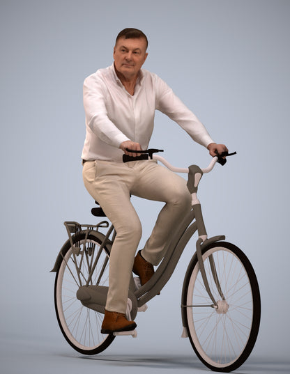 realistic 3D people man casual cycling, render-ready for V-Ray and Corona, FBX OBJ