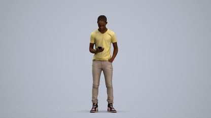 3D people model boy casual kids, scanned human for 3ds Max rendering, standing pose render