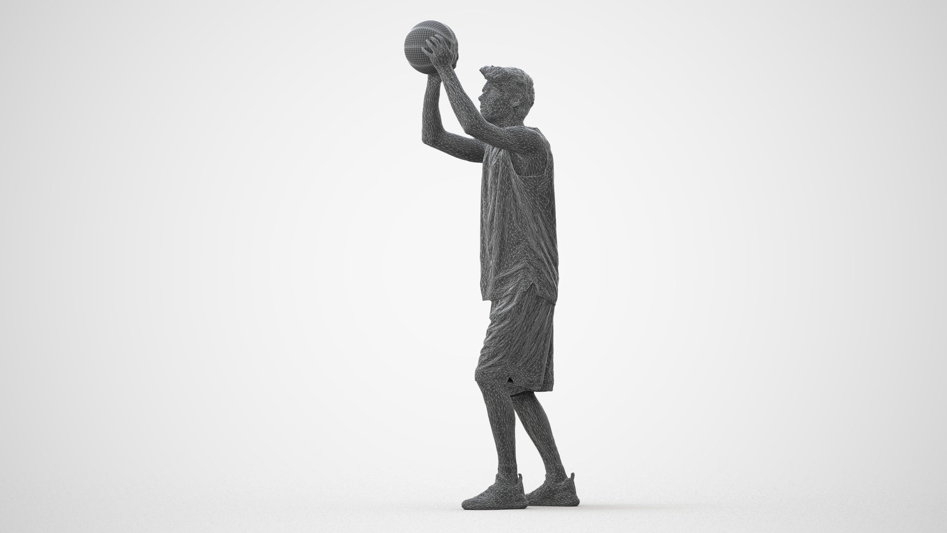 3D people model man sport, scanned human for 3ds Max rendering, square thumbnail