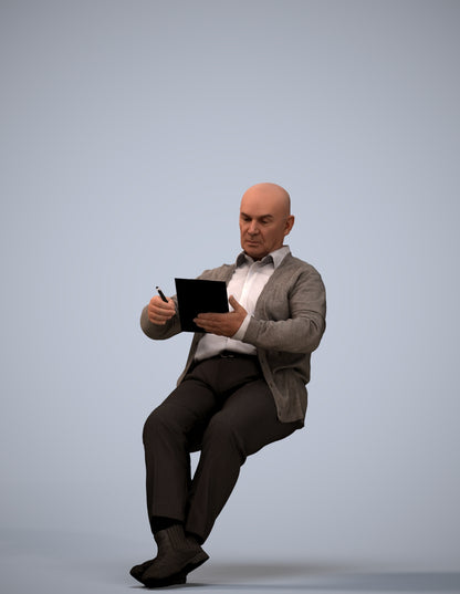 photogrammetry 3D senior man business, realistic human model archviz FBX