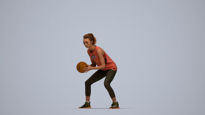 realistic 3D people woman sport, render-ready for V-Ray and Corona, FBX OBJ, top-down view render