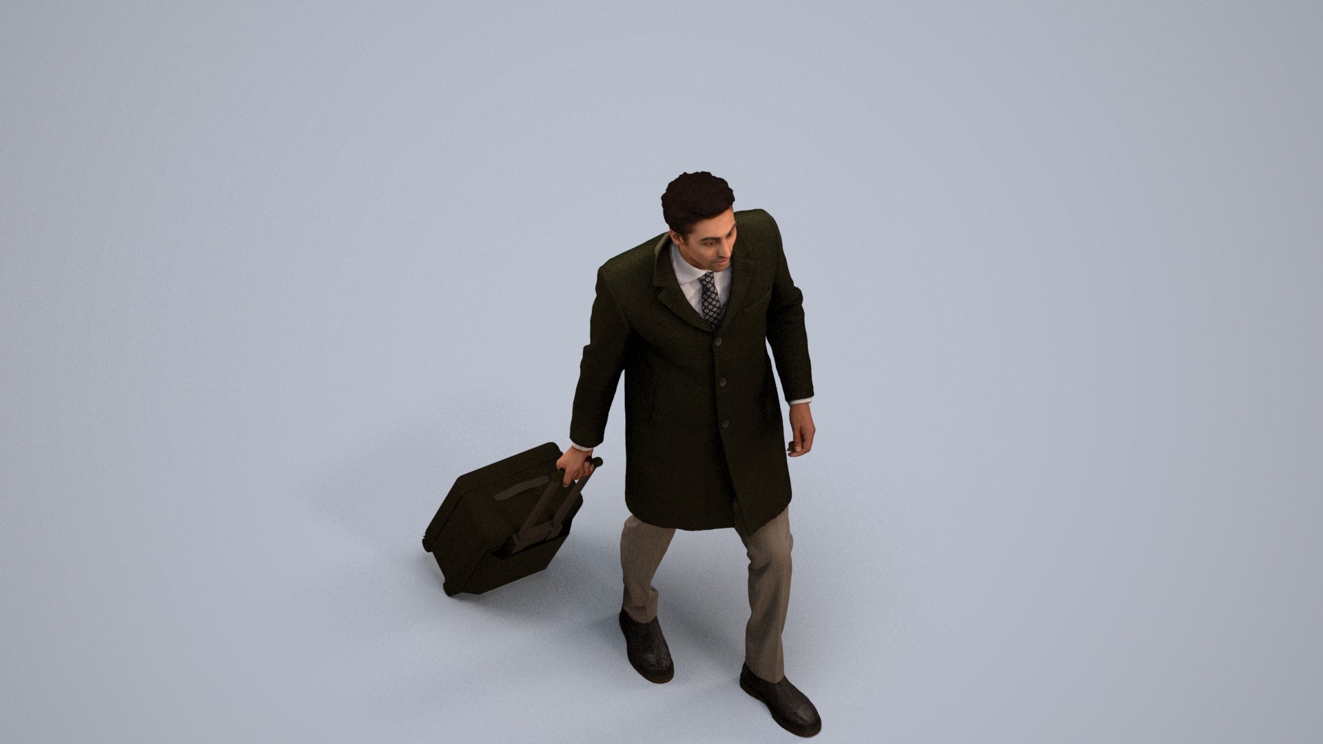 realistic 3D people man business, render-ready for V-Ray and Corona, FBX OBJ, back view render
