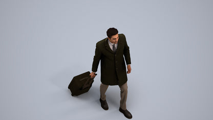 realistic 3D people man business, render-ready for V-Ray and Corona, FBX OBJ, back view render