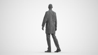realistic 3D man medical, scanned archviz people for Blender and 3ds Max, wireframe front view