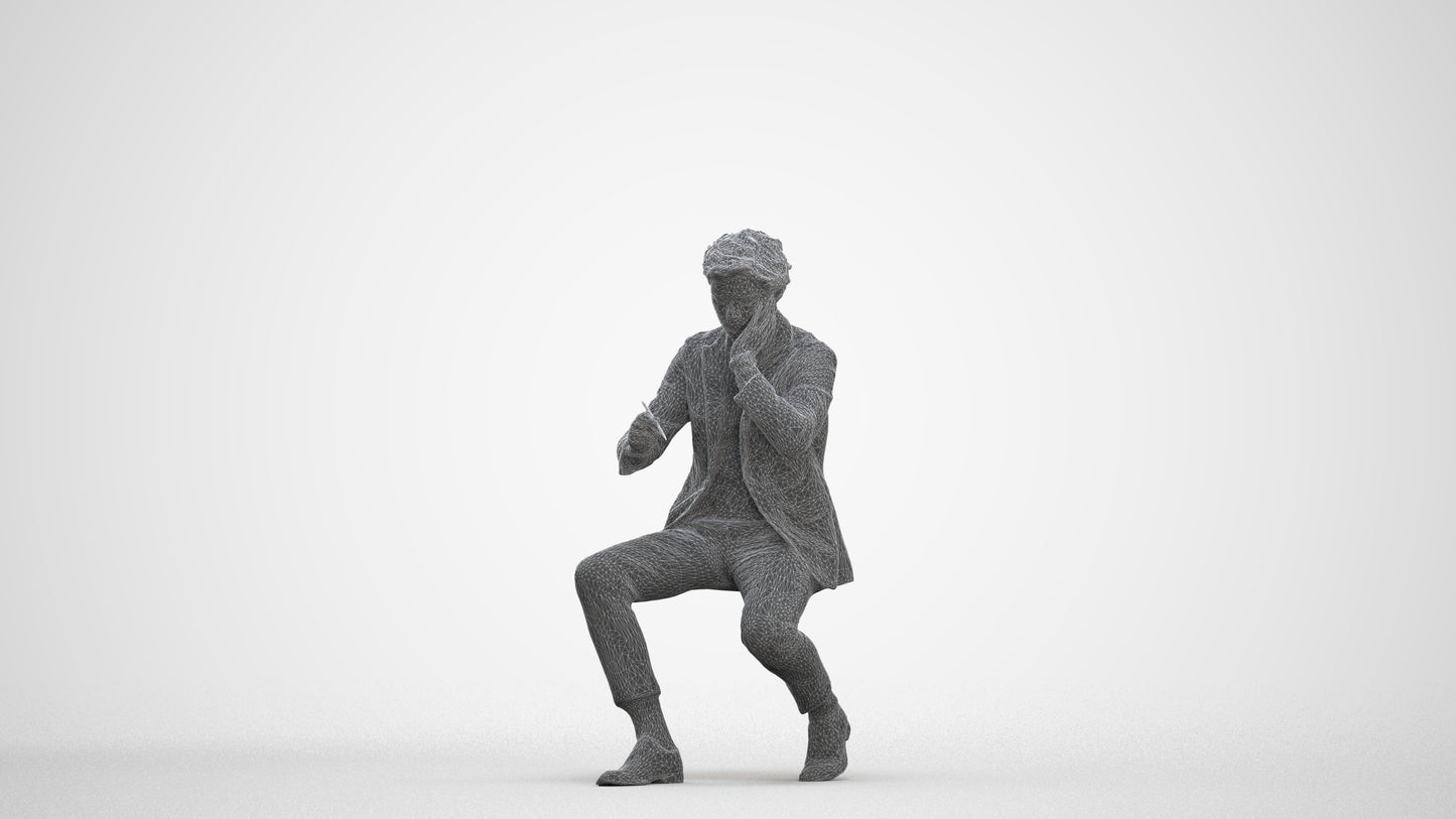 realistic 3D people man business, render-ready for V-Ray and Corona, FBX OBJ, three-quarter front view render