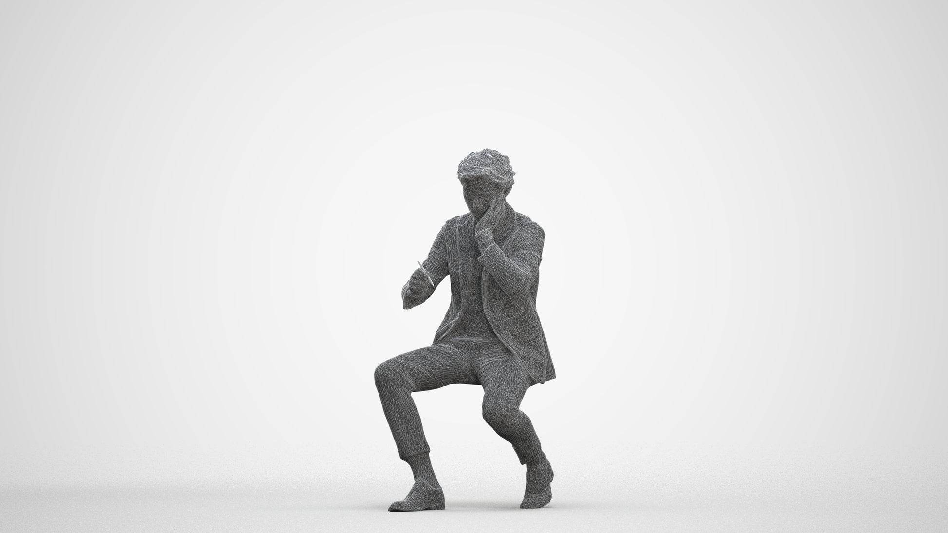realistic 3D people man business, render-ready for V-Ray and Corona, FBX OBJ, three-quarter front view render