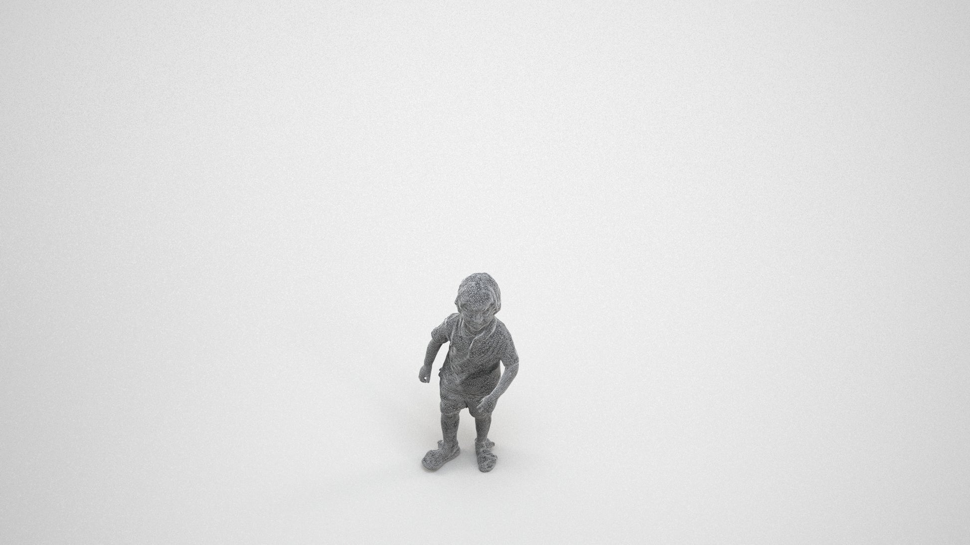 scanned 3D boy casual kids, photogrammetry people for Enscape and V-Ray, wireframe three-quarter view