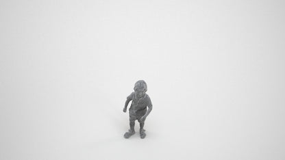 scanned 3D boy casual kids, photogrammetry people for Enscape and V-Ray, wireframe three-quarter view