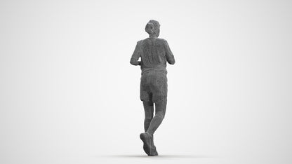 3D people model woman sport, scanned human for 3ds Max rendering, wireframe front view