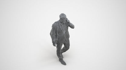 3D scanned man business, photorealistic archviz people for Enscape and SketchUp, wireframe three-quarter view