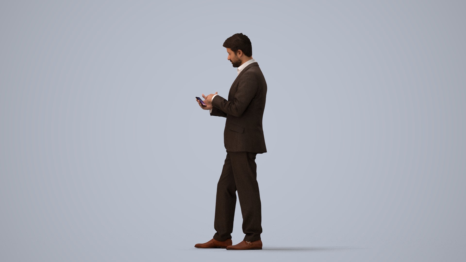 realistic 3D people man business, render-ready for V-Ray and Corona, FBX OBJ, three-quarter view render