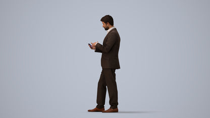 realistic 3D people man business, render-ready for V-Ray and Corona, FBX OBJ, three-quarter view render