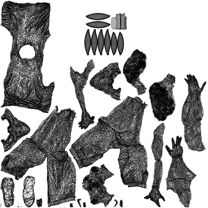 3D scanned man sport, photorealistic archviz people for Enscape and SketchUp, wireframe top-down view