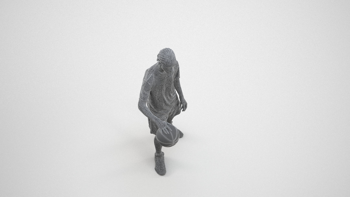 realistic 3D people boy sport kids, render-ready for V-Ray and Corona, FBX OBJ, wireframe three-quarter view