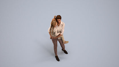 realistic 3D people girl casual kids, render-ready for V-Ray and Corona, FBX OBJ, back view render