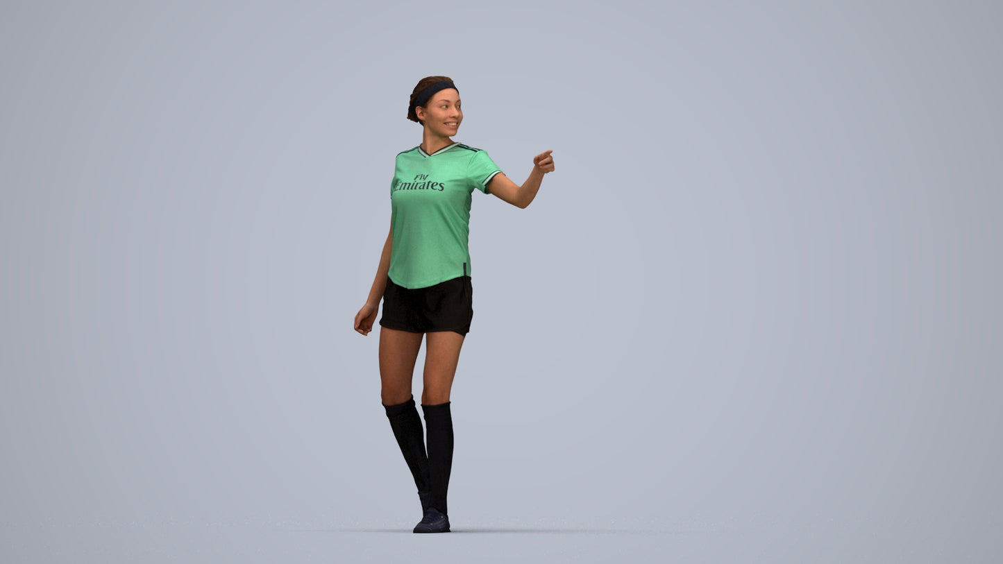 photogrammetry 3D woman sport, realistic human model archviz FBX, top-down view render