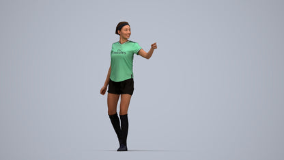 photogrammetry 3D woman sport, realistic human model archviz FBX, top-down view render