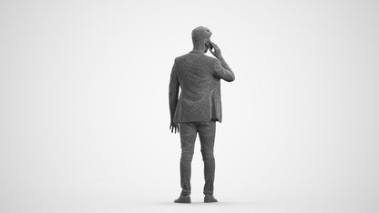 realistic 3D human man casual standing, archviz people FBX OBJ for Blender, wireframe front view