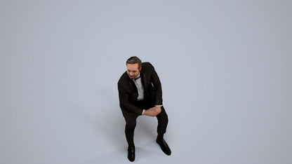 photogrammetry 3D man formal formalaffairs, realistic human model archviz FBX, back view render