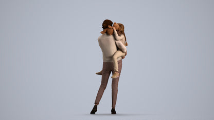 realistic 3D people girl casual kids, render-ready for V-Ray and Corona, FBX OBJ, front view render
