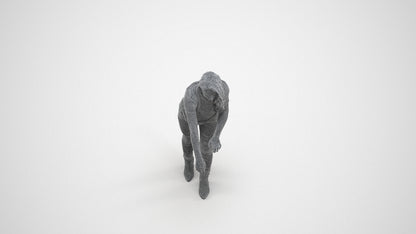 scanned 3D woman casual standing, photogrammetry people for Enscape and V-Ray, wireframe three-quarter view