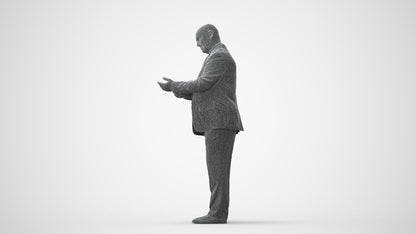 scanned 3D man business mix, photogrammetry people for Enscape and V-Ray, square thumbnail