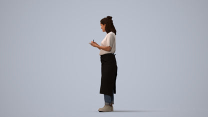 photogrammetry 3D woman mix, realistic human model archviz FBX, three-quarter view render