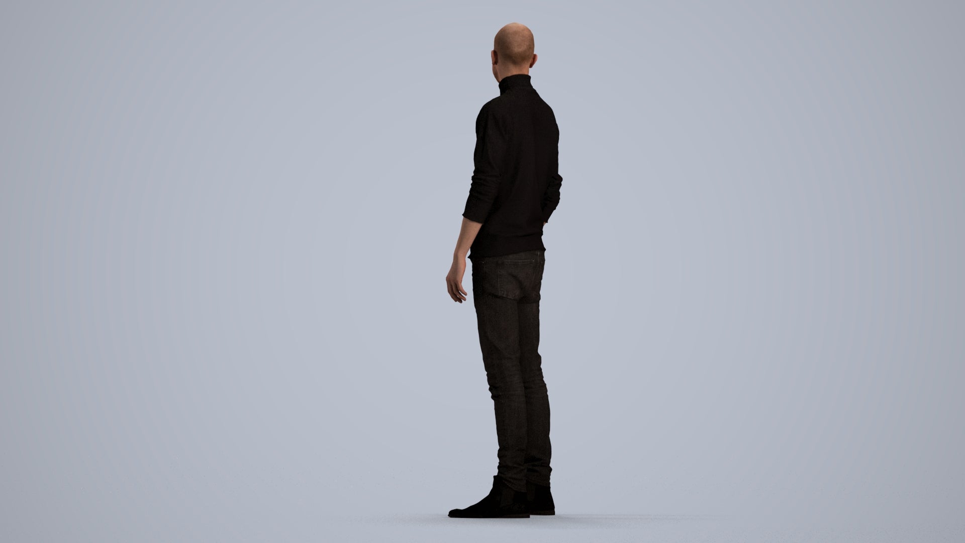 photogrammetry 3D man casual standing, realistic human model archviz FBX, front view render
