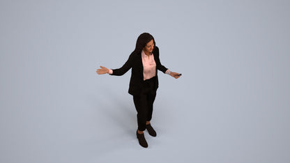 realistic 3D woman business, scanned archviz people for Blender and 3ds Max, back view render