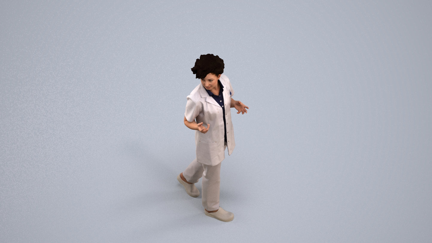 photogrammetry 3D woman medical, realistic human model archviz FBX, back view render