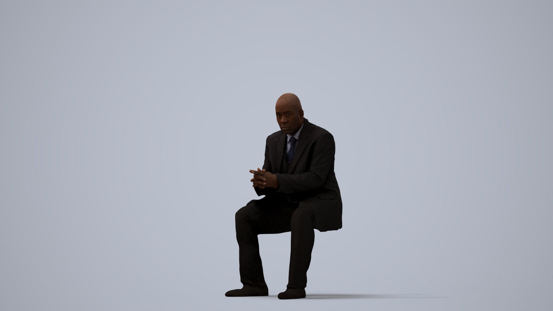 realistic 3D human man business, archviz people FBX OBJ for Blender, three-quarter view render