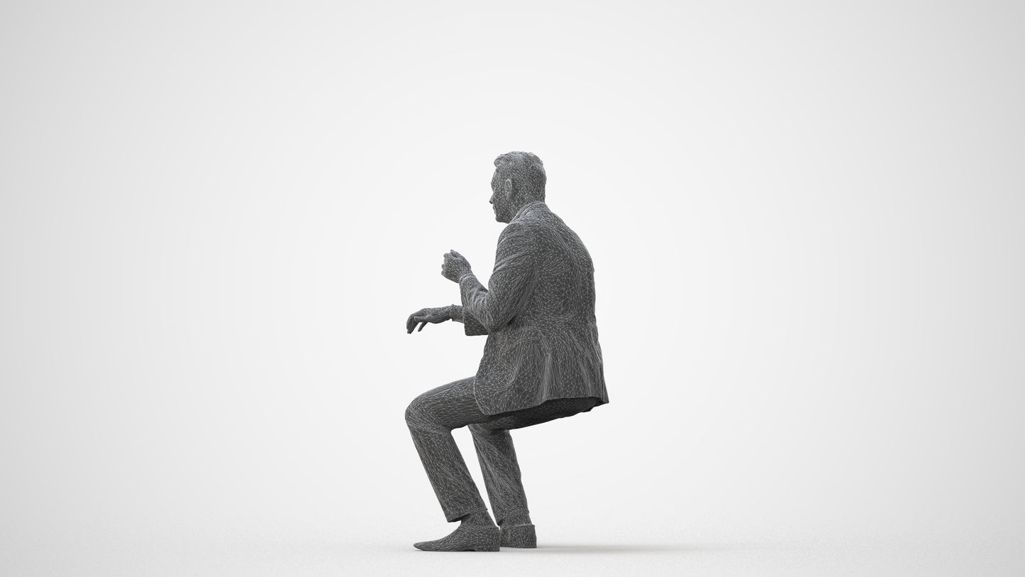 3D scanned man business, photorealistic archviz people for Enscape and SketchUp, square thumbnail