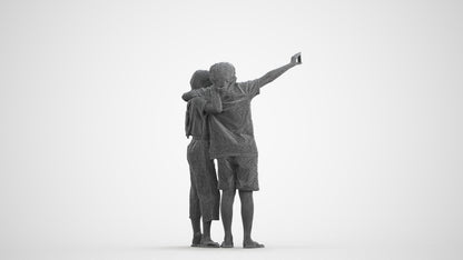 realistic 3D human girl kids, archviz people FBX OBJ for Blender, wireframe front view
