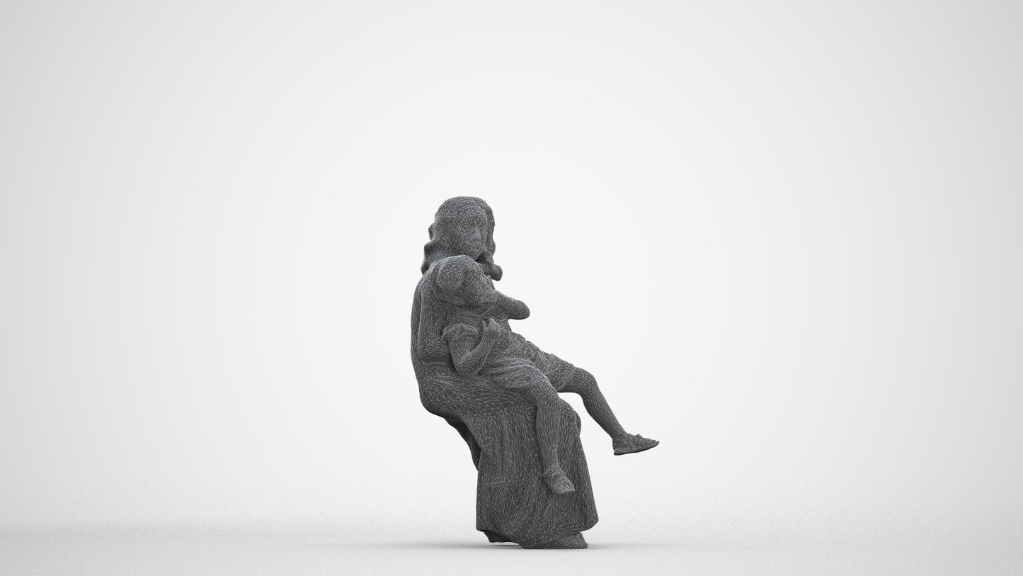 realistic 3D human girl casual kids, archviz people FBX OBJ for Blender, three-quarter front view render