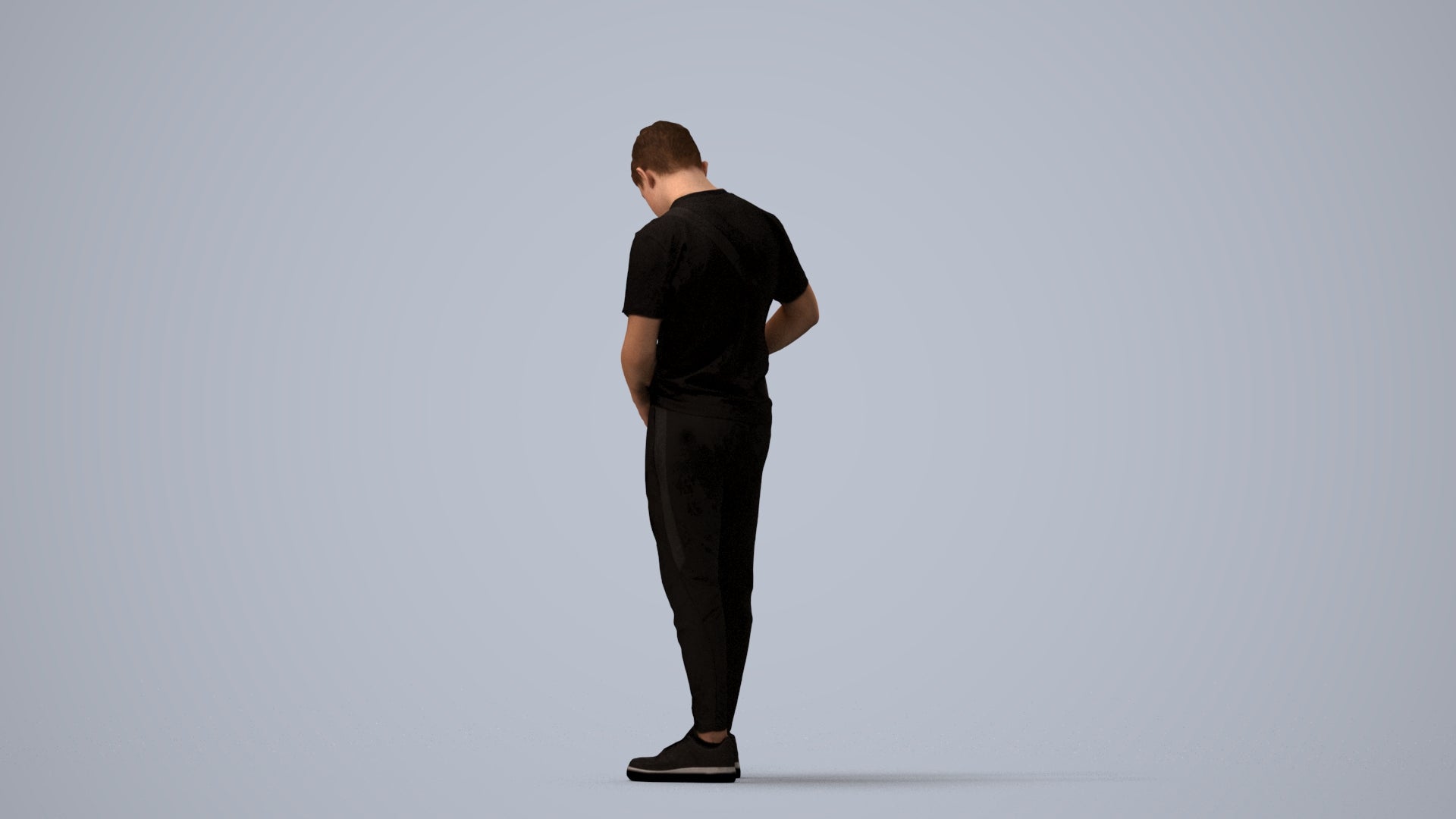 realistic 3D human boy casual kids, archviz people FBX OBJ for Blender, three-quarter view render