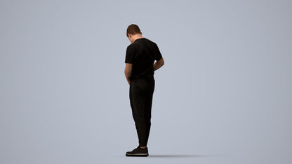 realistic 3D human boy casual kids, archviz people FBX OBJ for Blender, three-quarter view render