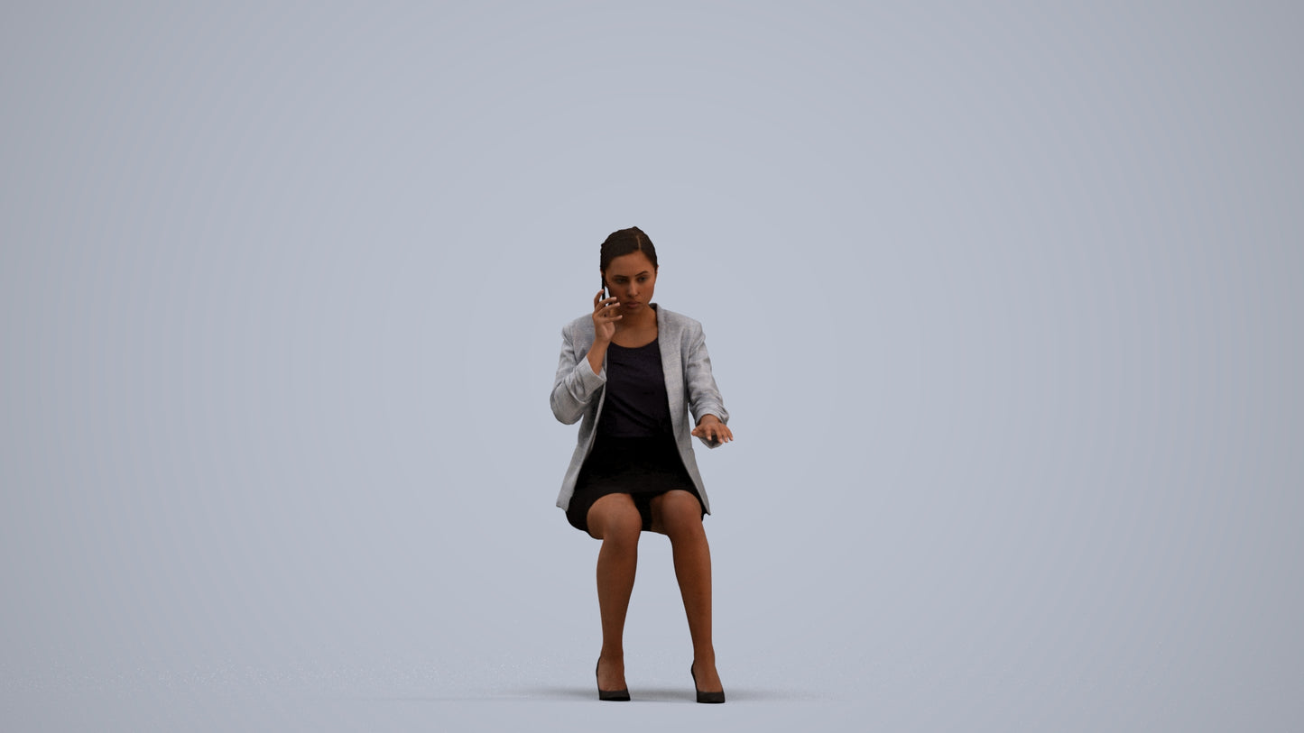 realistic 3D human woman business, archviz people FBX OBJ for Blender, standing pose render