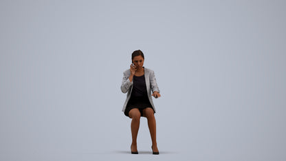 realistic 3D human woman business, archviz people FBX OBJ for Blender, standing pose render