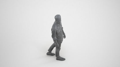 realistic 3D man casual walking, scanned archviz people for Blender and 3ds Max, wireframe three-quarter view