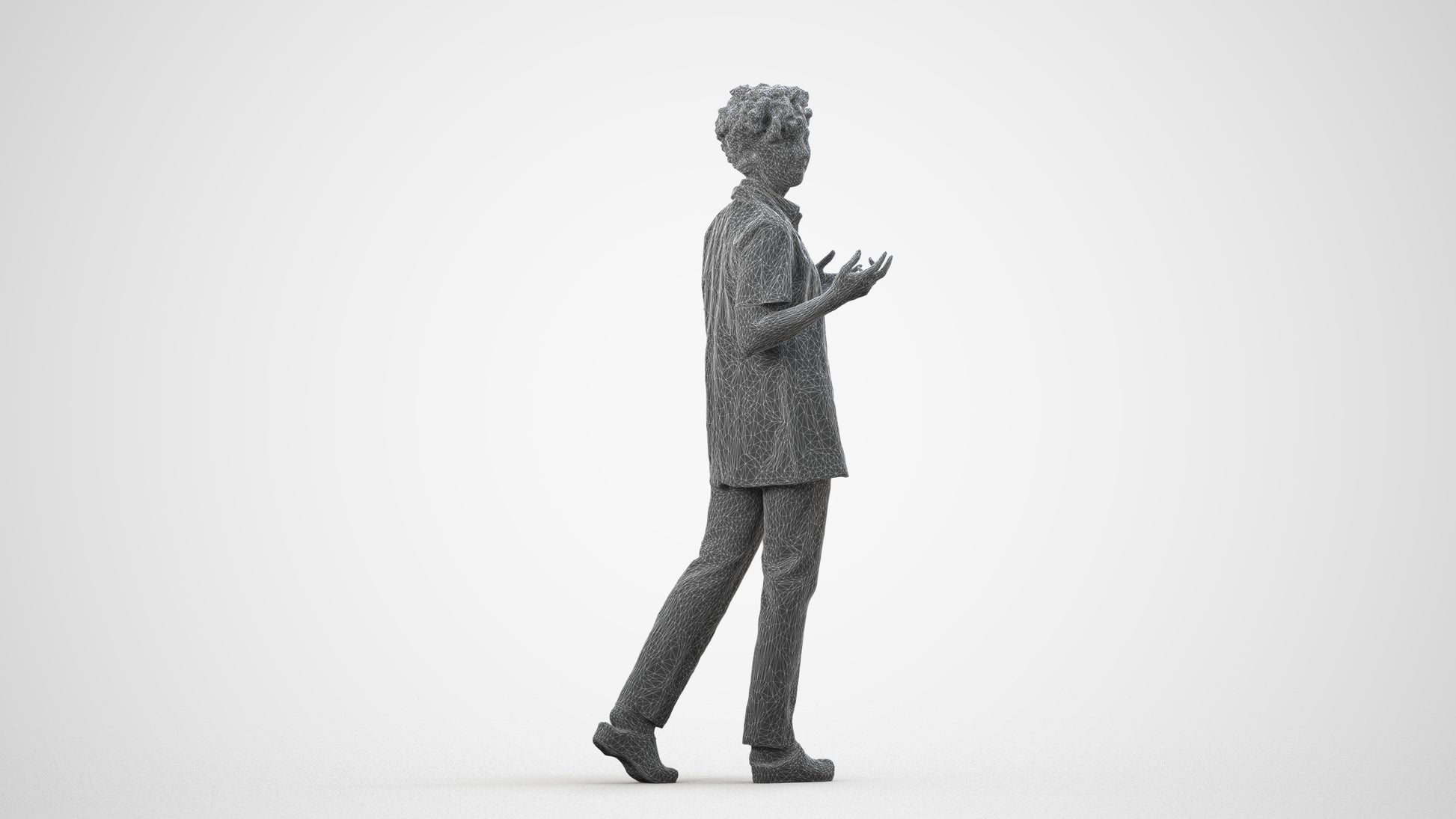 photogrammetry 3D woman medical, realistic human model archviz FBX, wireframe side view