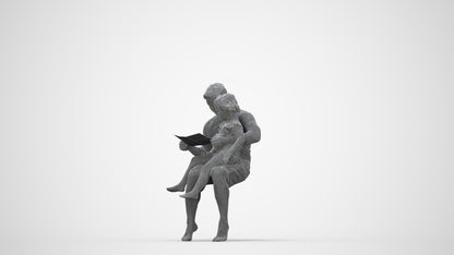 realistic 3D people woman casual kids, render-ready for V-Ray and Corona, FBX OBJ, wireframe back view