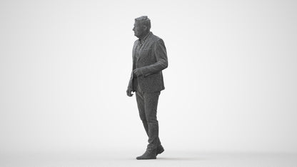 photogrammetry 3D man business walking, realistic human model archviz FBX, square thumbnail